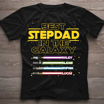 Best Stepdad In The Galaxy - Personalized Father's Day T-shirt and Hoodie