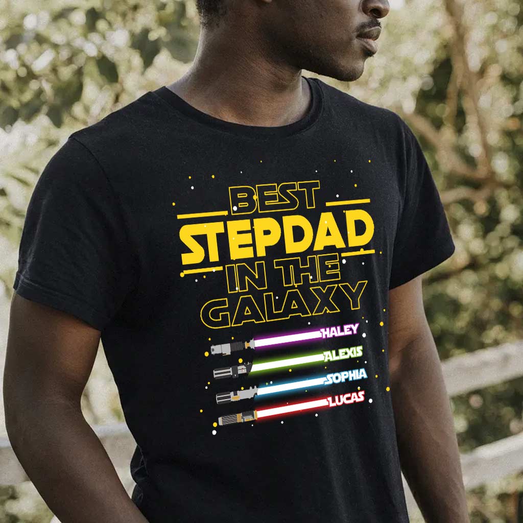 Best Stepdad In The Galaxy - Personalized Father's Day T-shirt and Hoodie