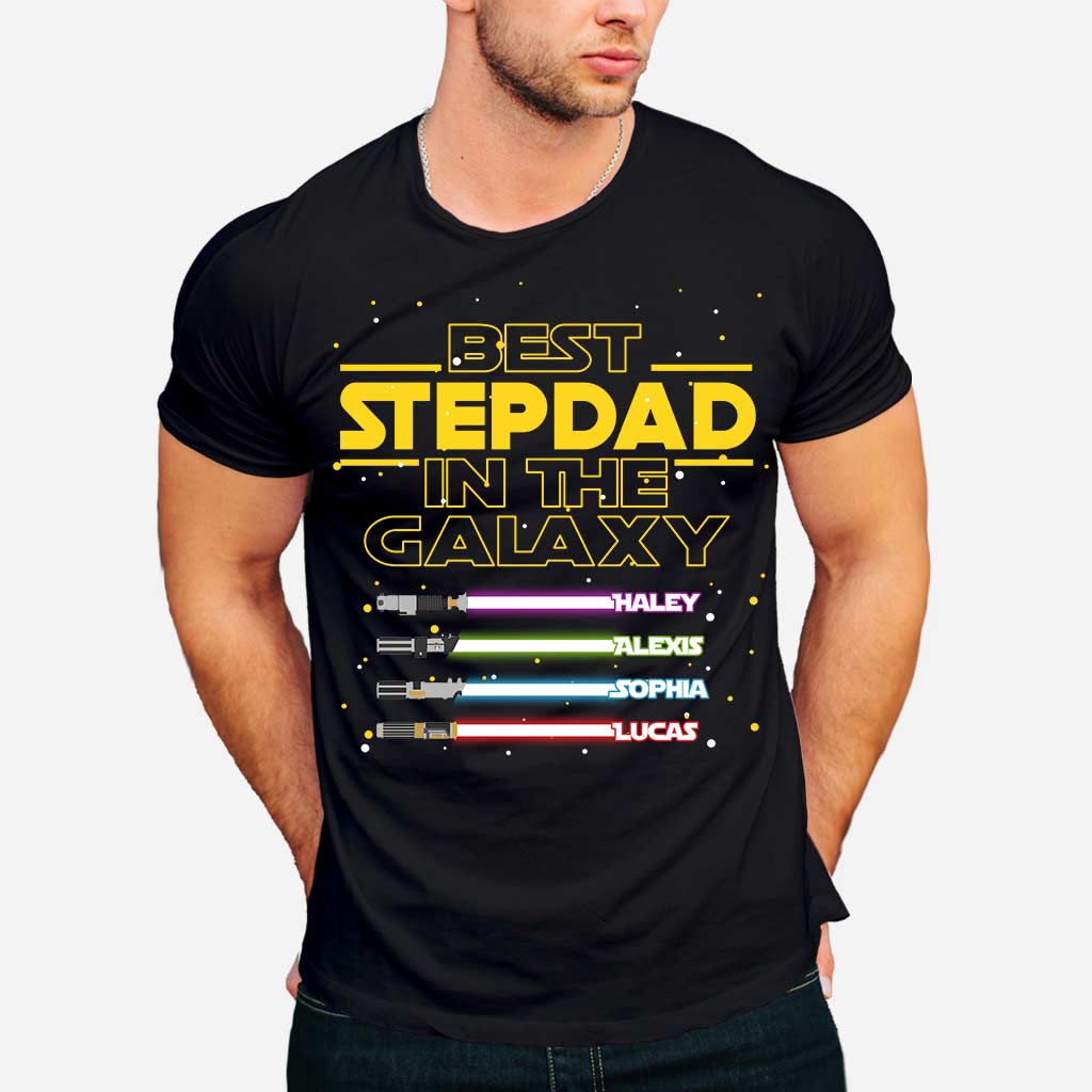 Best Stepdad In The Galaxy - Personalized Father's Day T-shirt and Hoodie