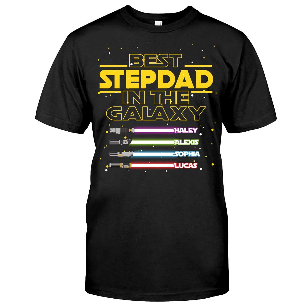 Best Stepdad In The Galaxy - Personalized Father's Day T-shirt and Hoodie