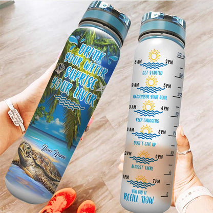 Turtley Hydrated - Personalized Water Tracker Bottle