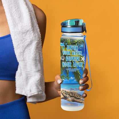 Turtley Hydrated - Personalized Water Tracker Bottle