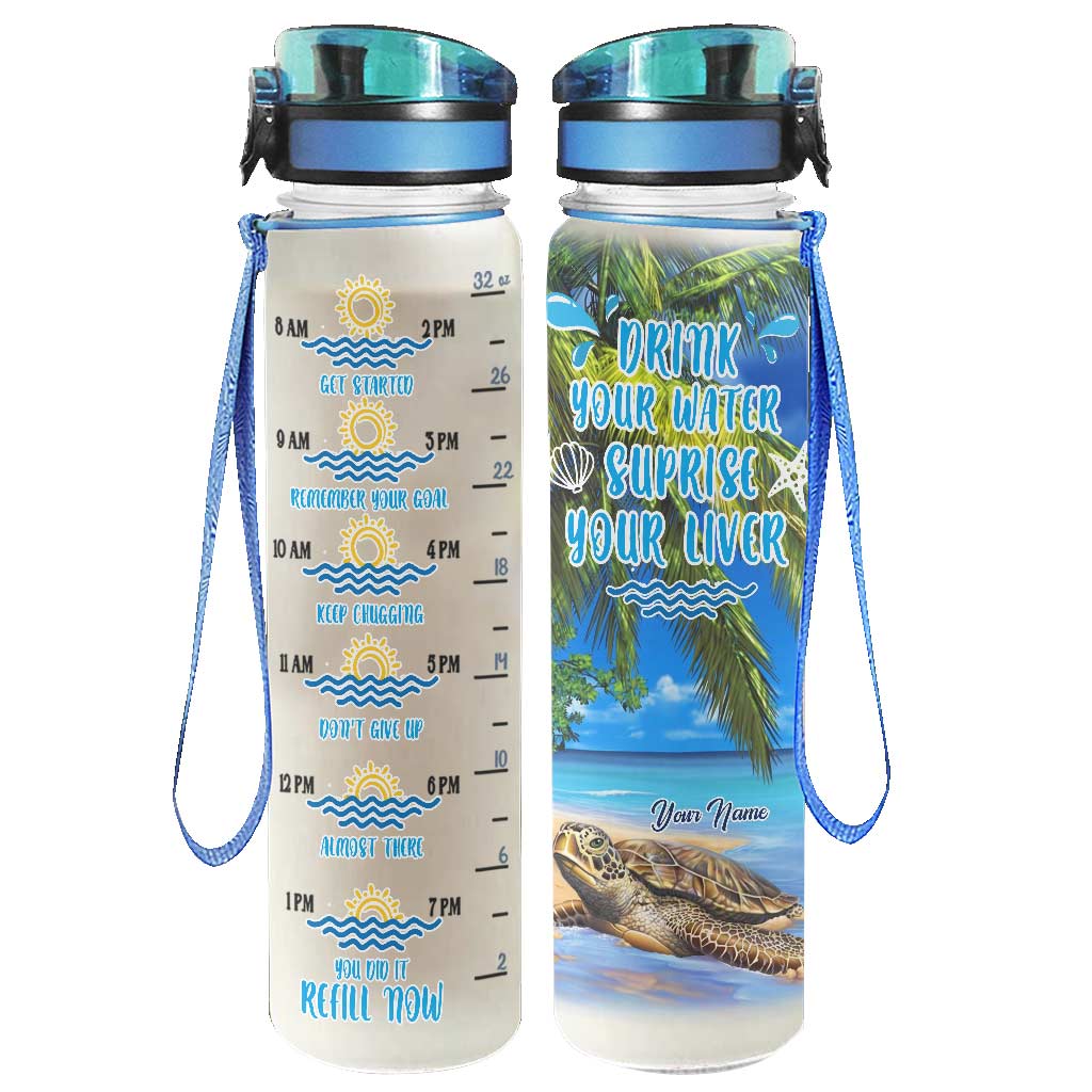 Turtley Hydrated - Personalized Water Tracker Bottle