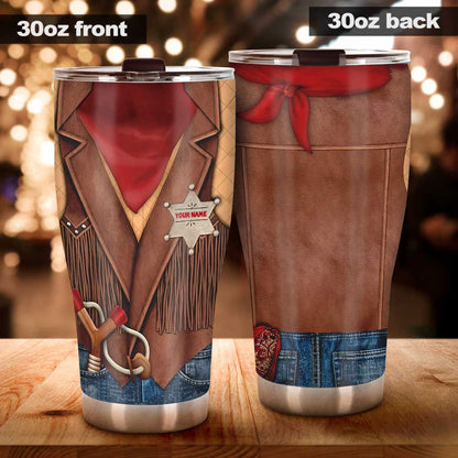 Run By Hawse And Saddle - Personalized Horse Tumbler