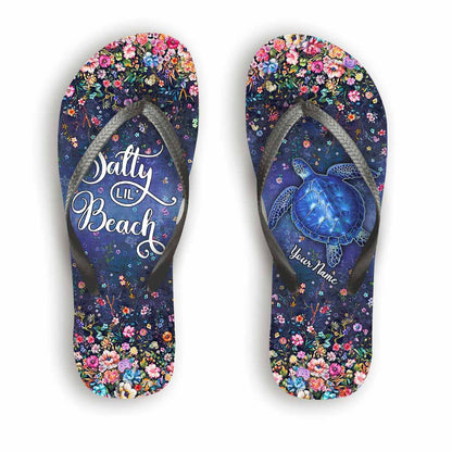 Salty Btch Love Beaches - Personalized Turtle Flip Flops