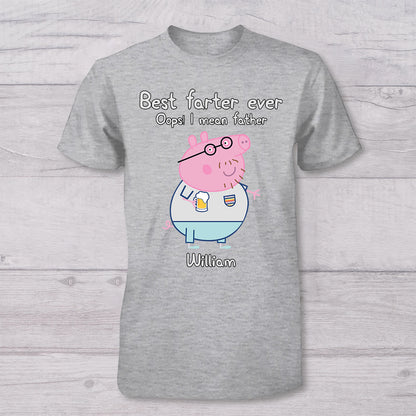 Best Farter Ever - Personalized Pink Pig T-shirt And Baby Onesie