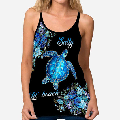 Salty Lil' Beach -Turtle Cross Tank Top