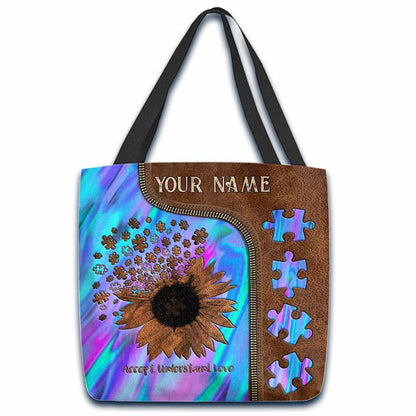 Accept Understand Love - Autism Awareness Personalized  Tote Bag