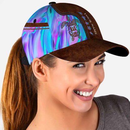 Salty Lil' Beach - Turtle Personalized Cap With Printed Vent Holes