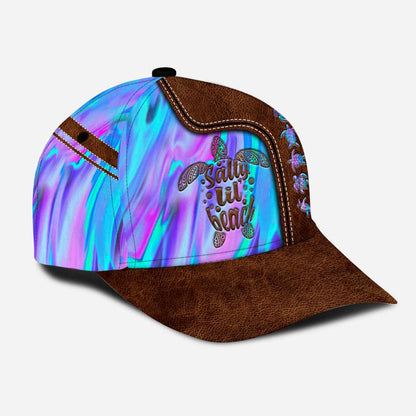 Salty Lil' Beach - Turtle Personalized Cap With Printed Vent Holes