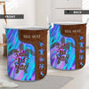 Salty Lil&#39; Beach  - Turtle Personalized Leather Pattern Print Laundry Basket