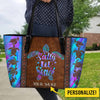 Salty Lil&#39; Beach - Turtle Personalized Leather Tote Bag