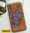Salty Lil&#39; Beach - Turtle Personalized Leather Pattern Print Phone Case