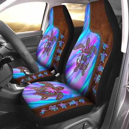 Salty Lil' Beach - Turtle Leather Pattern Print Seat Covers