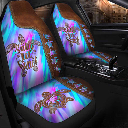 Salty Lil' Beach - Turtle Leather Pattern Print Seat Covers