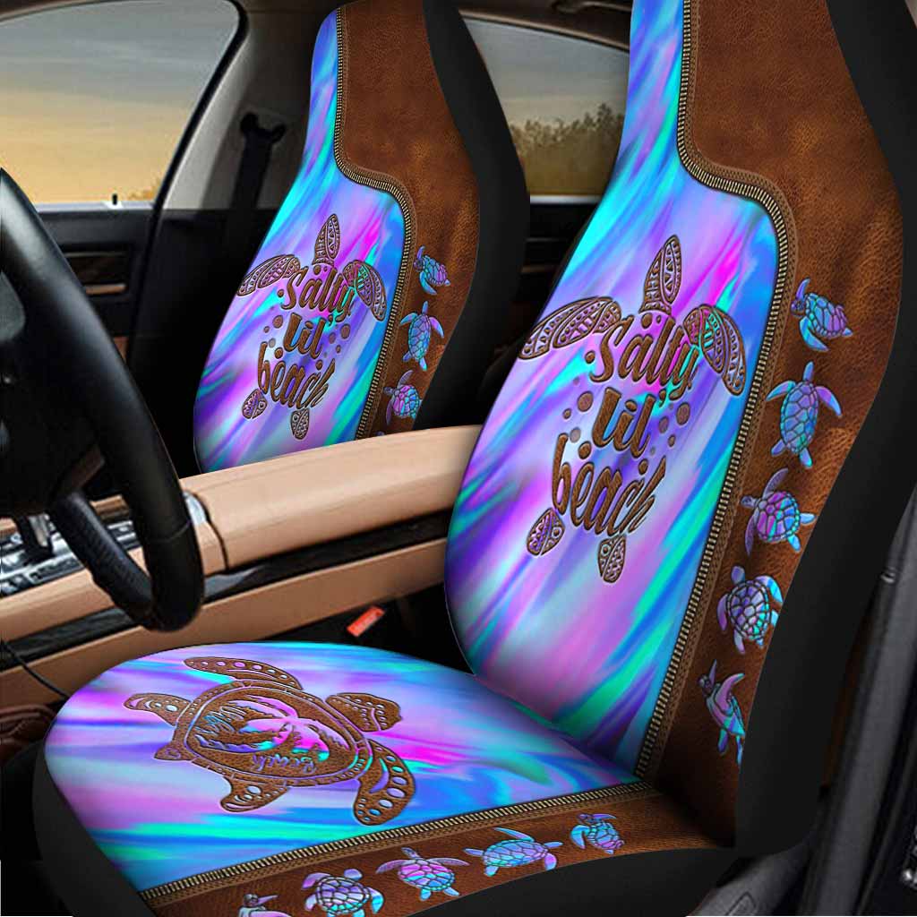 Salty Lil' Beach - Turtle Leather Pattern Print Seat Covers