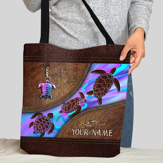 Salty Lil' Beach - Turtle Personalized  Tote Bag