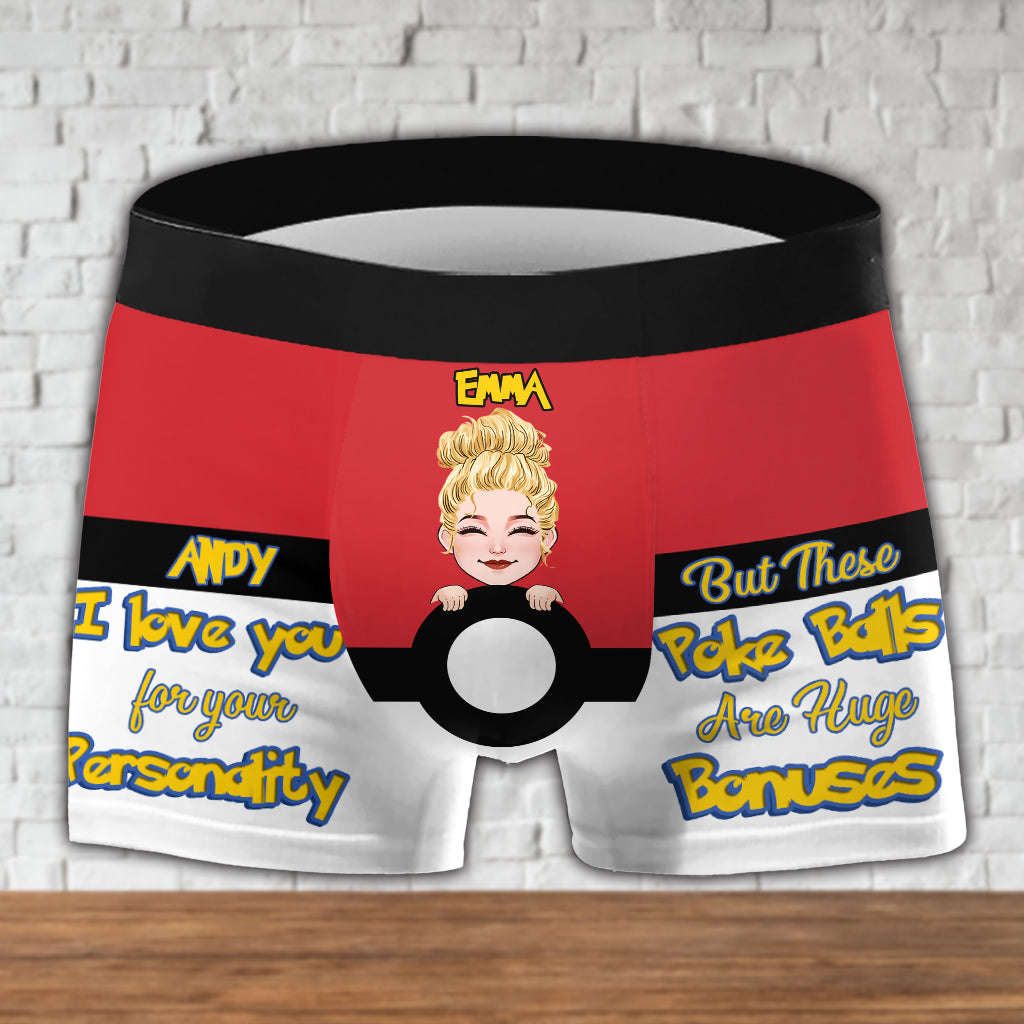 I Love You For Your Personality - Personalized Monster Trainer Men Boxer Briefs