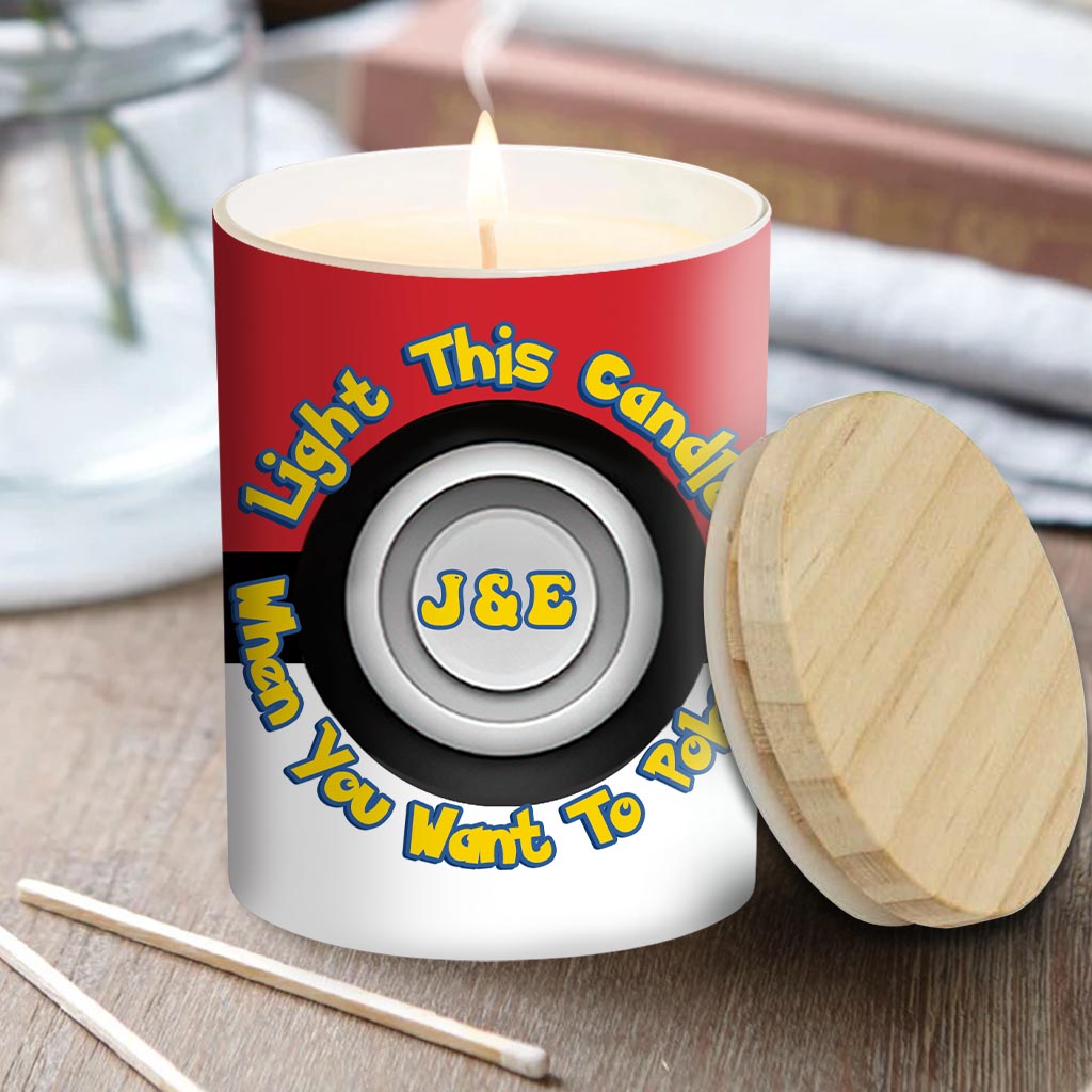 Light This Wick - Personalized Monster Trainer Candle With Wooden Lid