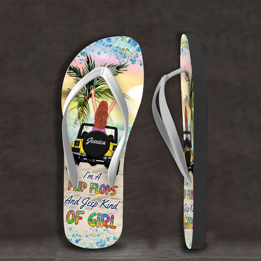 I'm A Flip Flop And Car Kind Of Girl - Personalized Car Flip Flops