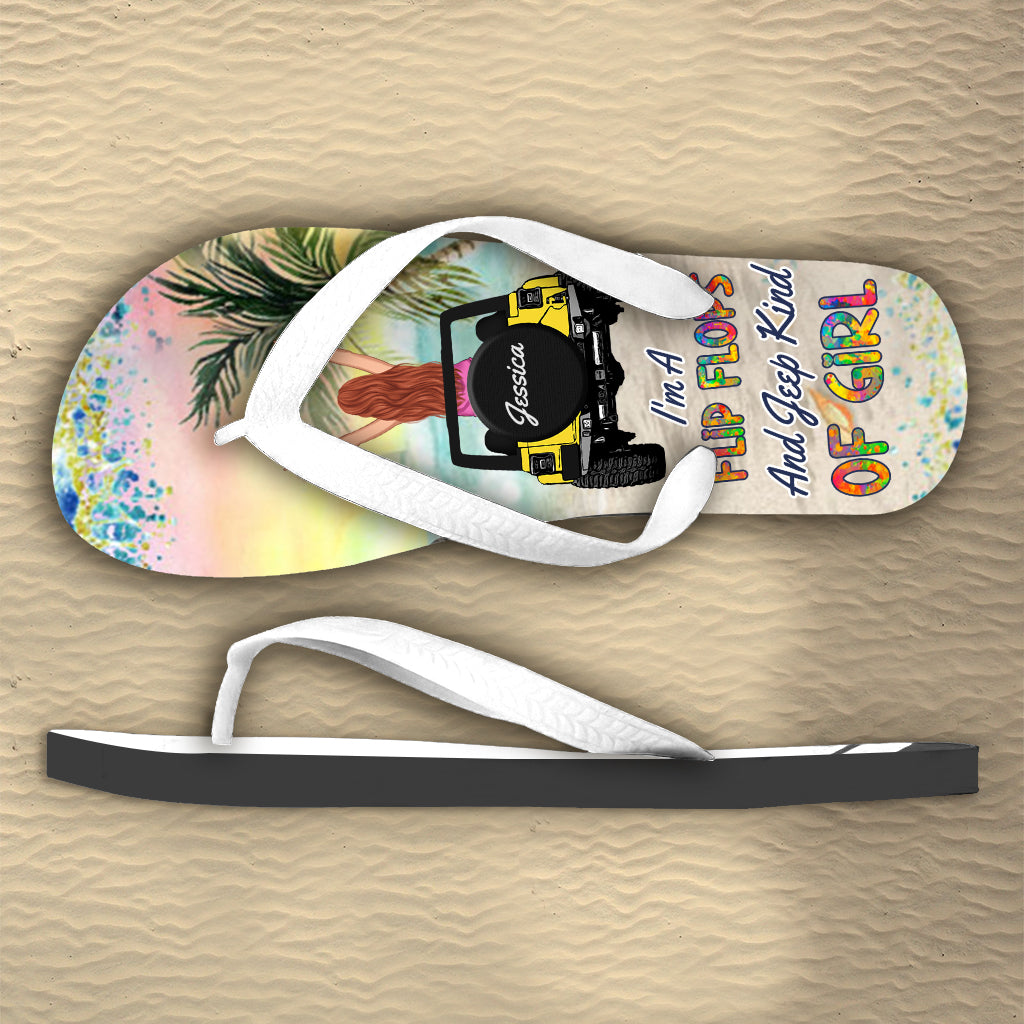 I'm A Flip Flop And Car Kind Of Girl - Personalized Car Flip Flops