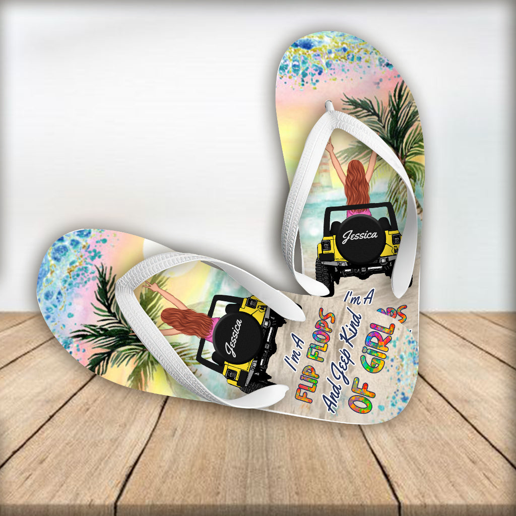 I'm A Flip Flop And Car Kind Of Girl - Personalized Car Flip Flops