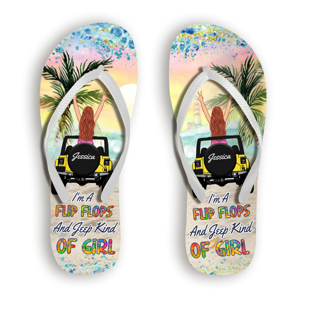 I'm A Flip Flop And Car Kind Of Girl - Personalized Car Flip Flops