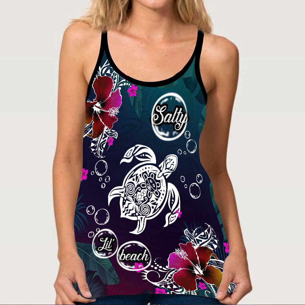 Salty Lil Beach  - Turtle Cross Tank Top