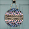 Mermaid Welcome Round Wood Sign