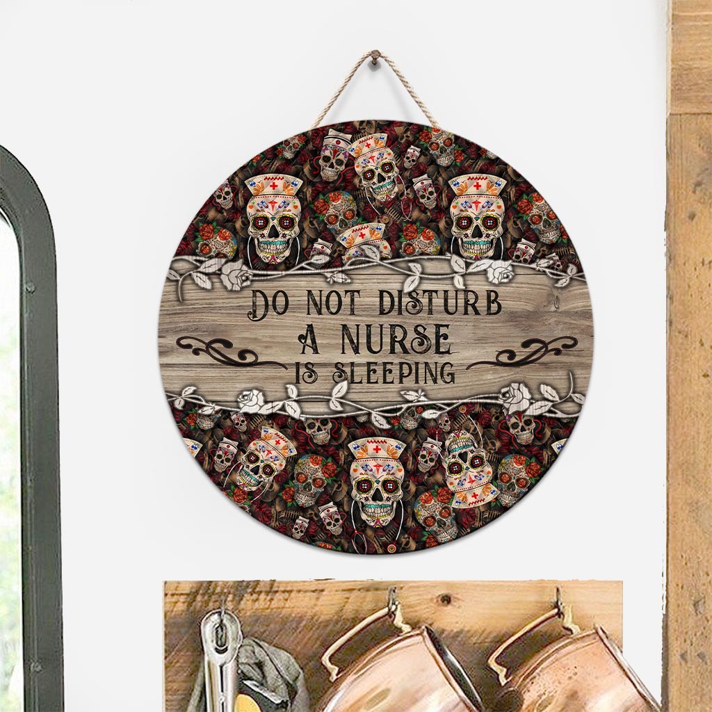 Do Not Disturb - Nurse Personalized Round Wood Sign