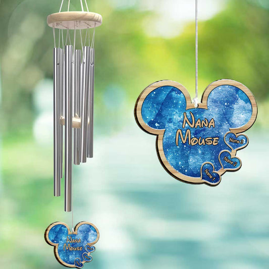 Nana's Hearts Mouse Ears - Personalized Grandma Wind Chime