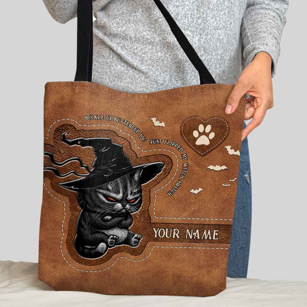 Buckle Up Buttercup Halloween - Cat Personalized Tote Bag