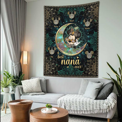 Best Nana Ever Mouse Ears - Personalized Grandma Wall Tapestry