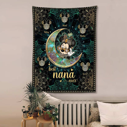 Best Nana Ever Mouse Ears - Personalized Grandma Wall Tapestry