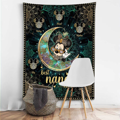 Best Nana Ever Mouse Ears - Personalized Grandma Wall Tapestry