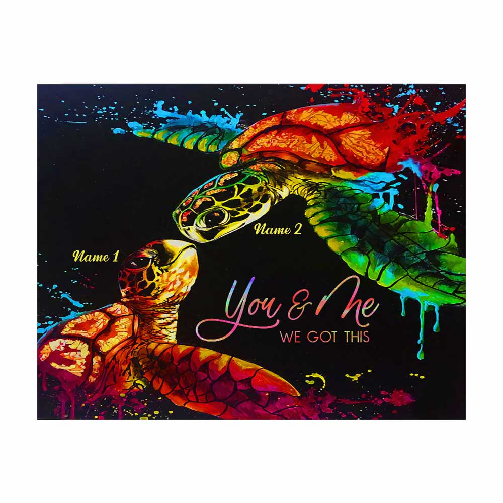 You And Me We Got This Turtle Couple - Personalized Couple Turtle Wall Tapestry