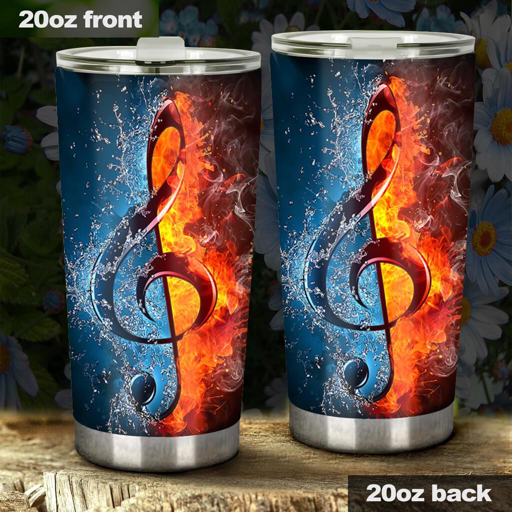 Fire Water G-clef - Music Tumbler