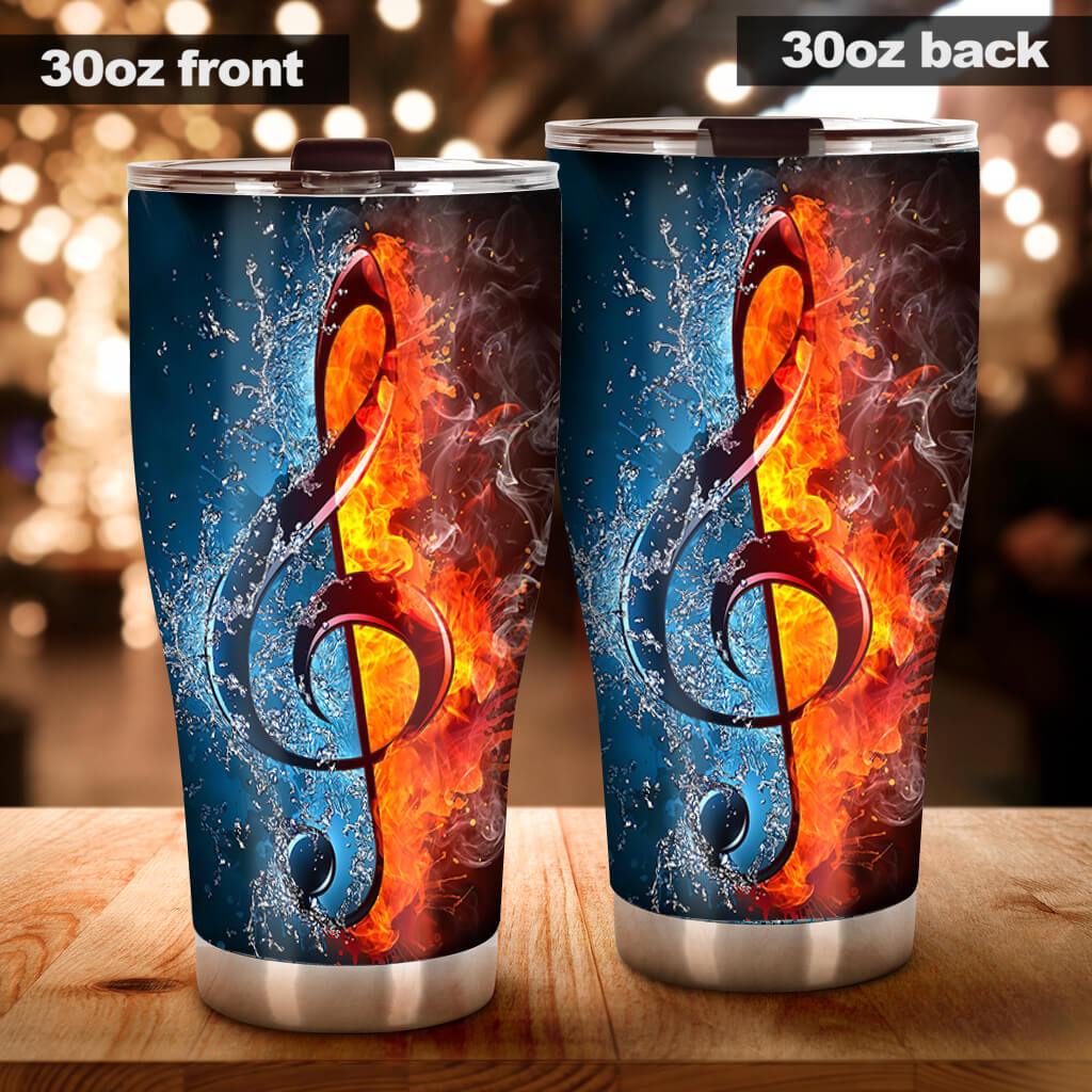 Fire Water G-clef - Music Tumbler