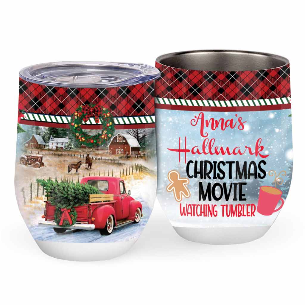 Christmas Movies Watching - Personalized Wine Tumbler