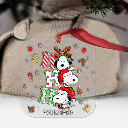 HoHoHo - Personalized Christmas Transparent Ornament