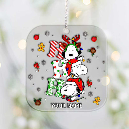 HoHoHo - Personalized Christmas Transparent Ornament