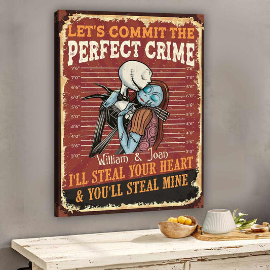 Let's Commit The Perfect Crime - Personalized Couple Nightmare Canvas And Poster