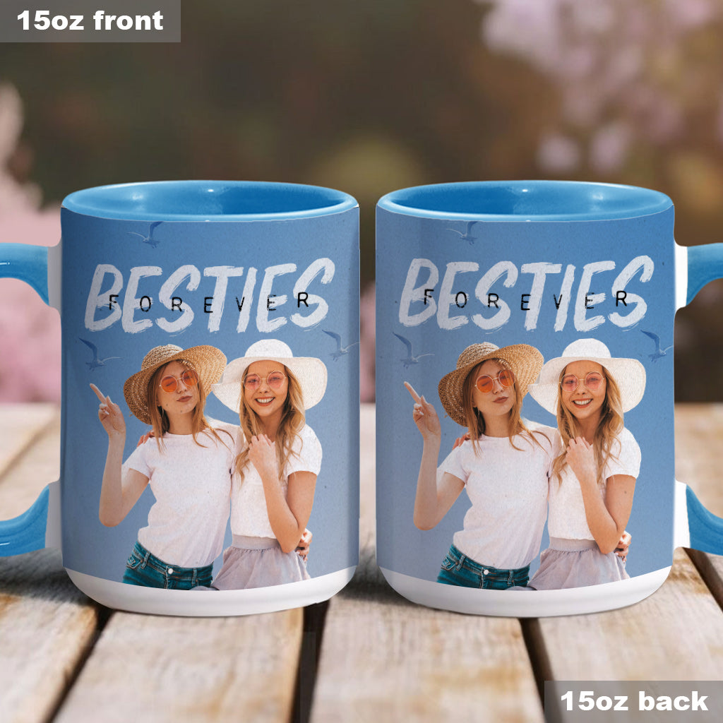 Bestie Forever Vintage Blue - Personalized Bestie Accent Mug