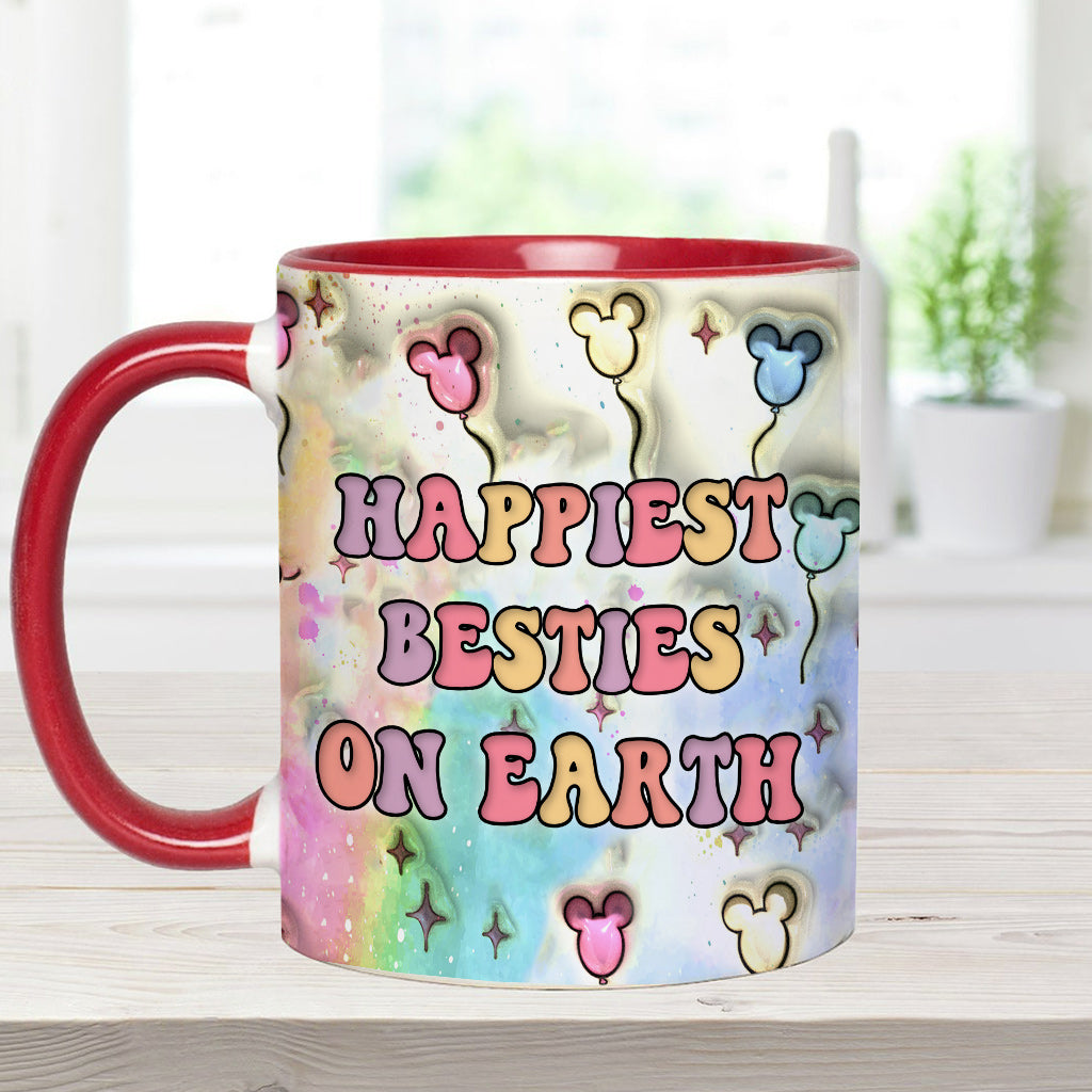 Happiest Besties On Earth - Personalized Bestie Accent Mug