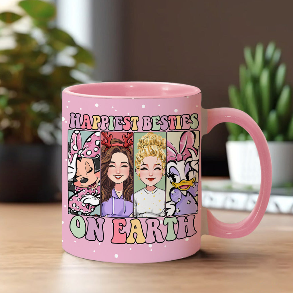 Happiest Besties On Earth - Personalized Bestie Accent Mug