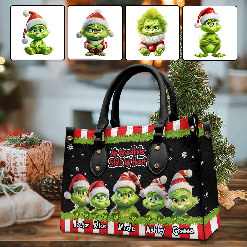 My Grandkids Stole My Heart - Personalized Grandma Leather Handbag