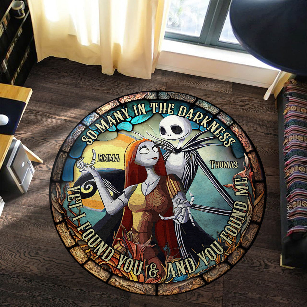 Stained Glass Couple - Personalized Nightmare Round Rug