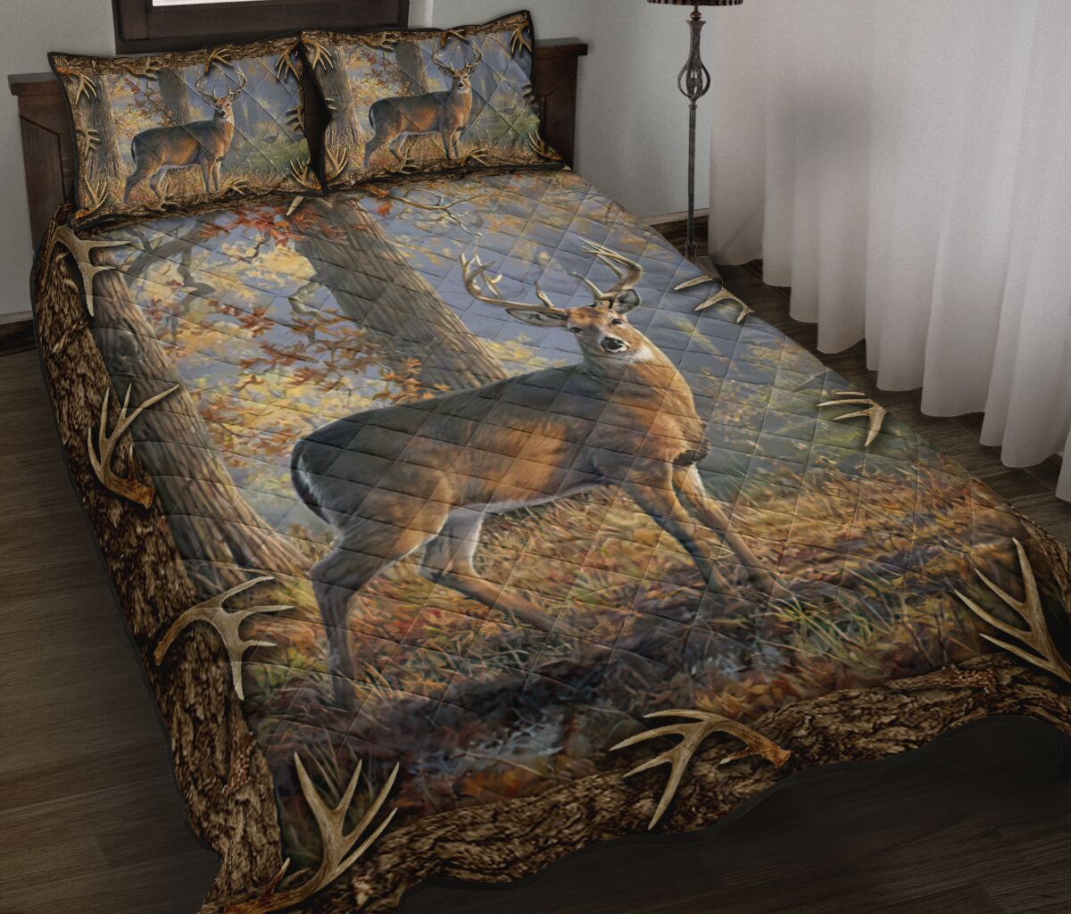 Deer In The Forest Hunting Quilt Set 0622