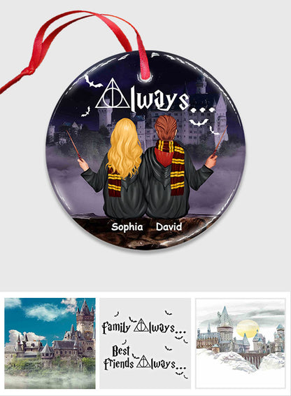 Always Wizard - Personalized The Magic World Ceramic Circle Ornament