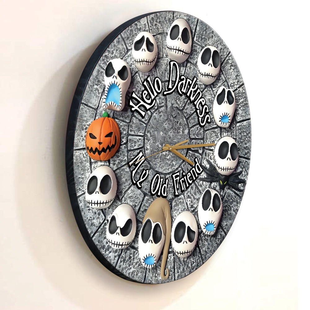 Hello Darkness My Old Friend 3D Effect - Nightmare Wall Clock